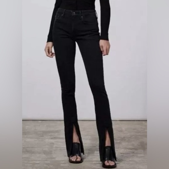 NWT - Zara Women’s The Olivia Split Hem Jeans - Size 12 - Picture 2 of 7
